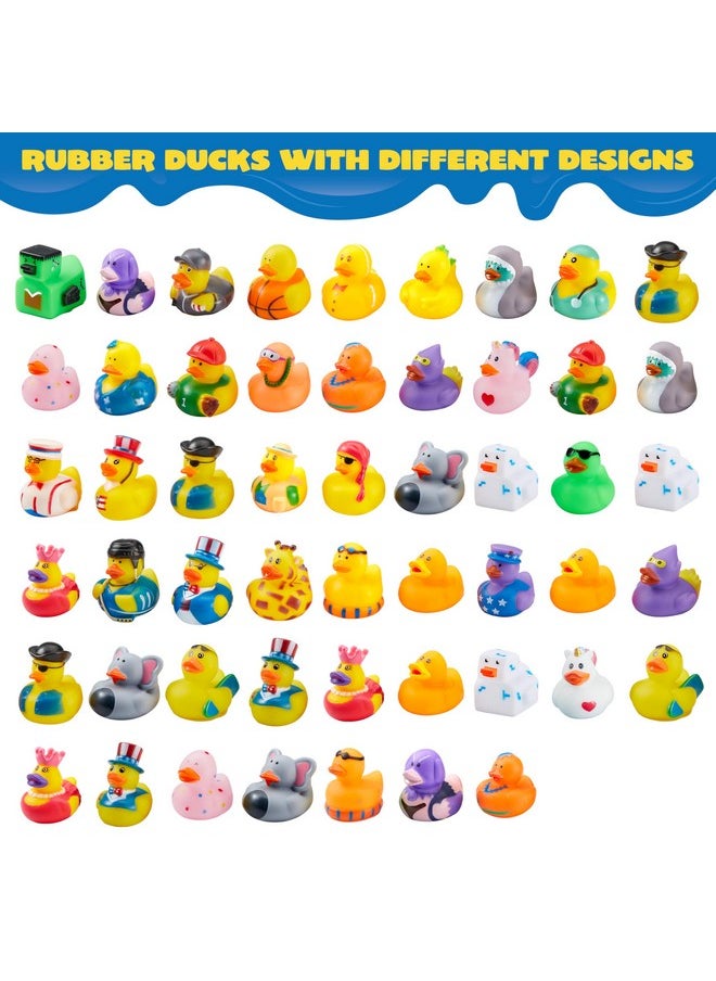 30 Pcs Rubber Ducks, Random Assortment Hummingbird Ducks Bulk With Mesh Carry Bag, Mini Rubber Duckies For Toddler Baby Bath Toys, Kids Bath Pool Toys Birthday Gifts Party Favors