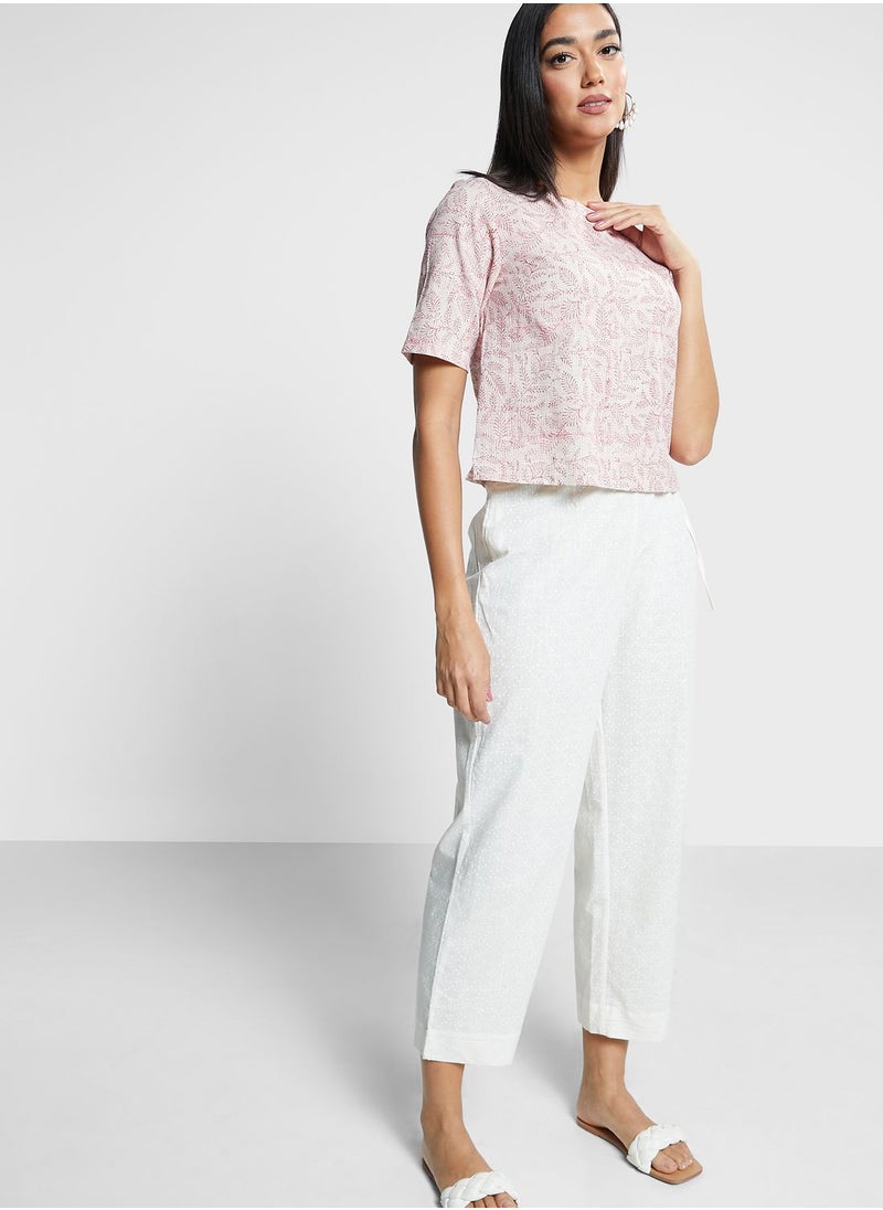 Tie Detail High Waist Pants