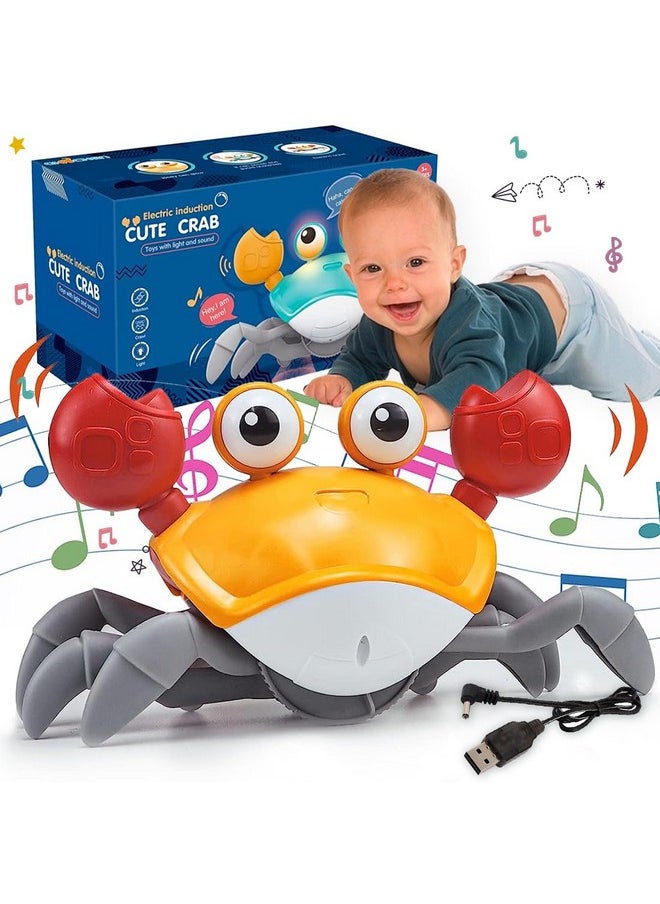 Dancing Crawling Baby Toys Crawling Crab Toy For Kids Electronic Walking Moving Toys For Babies Infant Toddlers Tummy Time Interactive Early Learning Educational Toys