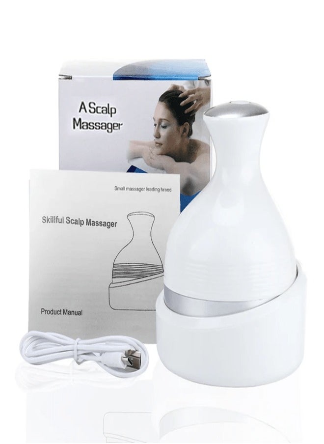 Electric Head Massager 3D Wireless Scalp Massager Waterproof Body Massage Shoulder Neck Deep Tissue Kneading Body Massager for Deep Cleansing Relief