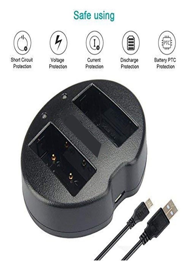 Dual USB Charger Compatible with Fujifilm NP-W126 NP-W126S FinePix X-Pro1 X-Pro2 HS30EXR HS33EXR HS35EXR HS50EXR X100F X-A1 X-A2 X-A3 X-A5 X-E1 X-E2 X-M1 X-T1 X-T2 X-T10 X-T20 X-T100 X-H1