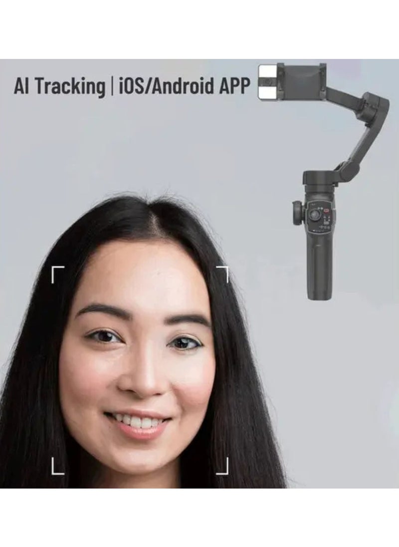 AI Tracker Gimbal P9 with 6 Hours Working Time, iOS/Android APP, Video Effects, 80 Minuets Working Time - Black