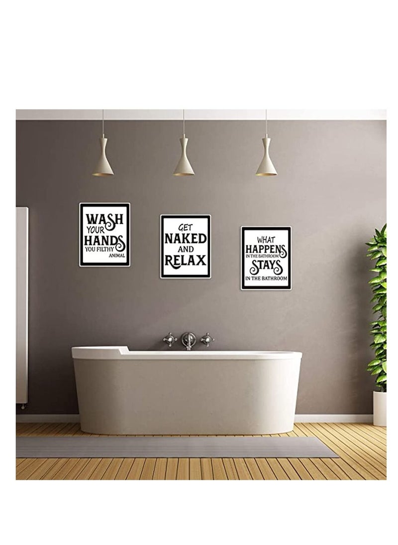 9 Pieces Bathroom Wall Art Pictures Wall Decor, Vintage Bathroom Sign Bathroom Quotes and Sayings Art Prints Bathroom Posters for Wall Restroom Bathroom Decor Pictures Gift, Unframed