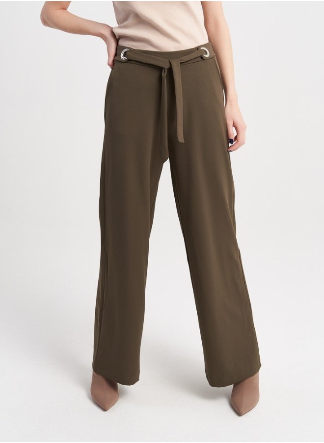 Khaki Belted Trousers