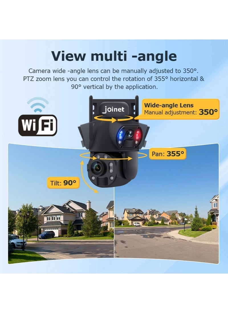 36X Zoom WIFI IP Solar Camera, 6MP, Metal Housing, Vandal-proof, Dual Lens, Wide Angle, Human Tracking, Colour & Laser IR Vision, Dual PIR Sensor, Alarm Lamp, Two-Way Audio, Preset Point & Guards