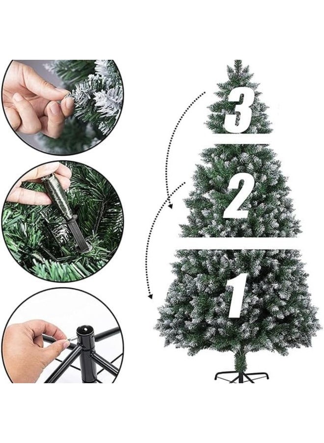 Christmas Tree 6 Feet 1250 Branches Flocking Spray White Xmax Tree With Pine Cones Suitable For Home Office Gi Feet Give Away Decorations 1.8M