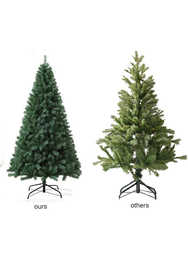 Small 4 Feet Artificial Christmas Tree With Pine Needles 300 Branches Easy Assembly Metal Stand