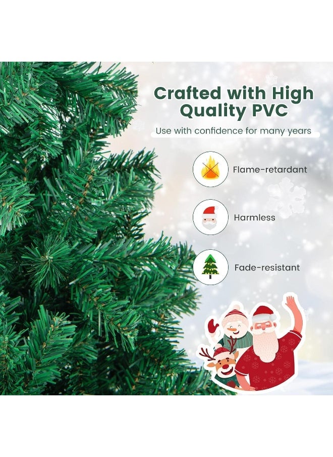 Small 4 Feet Artificial Christmas Tree With Pine Needles 300 Branches Easy Assembly Metal Stand