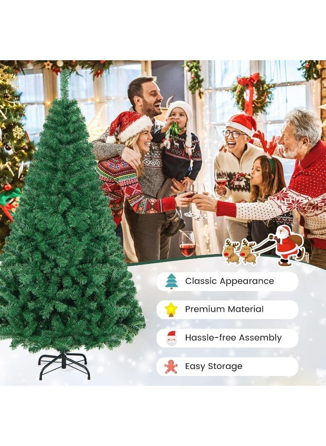 8 Feet Artificial Christmas Tree With 1432 Full Branches Tips Xmas Tree For Home And Office Easy Assembly Metal Stand