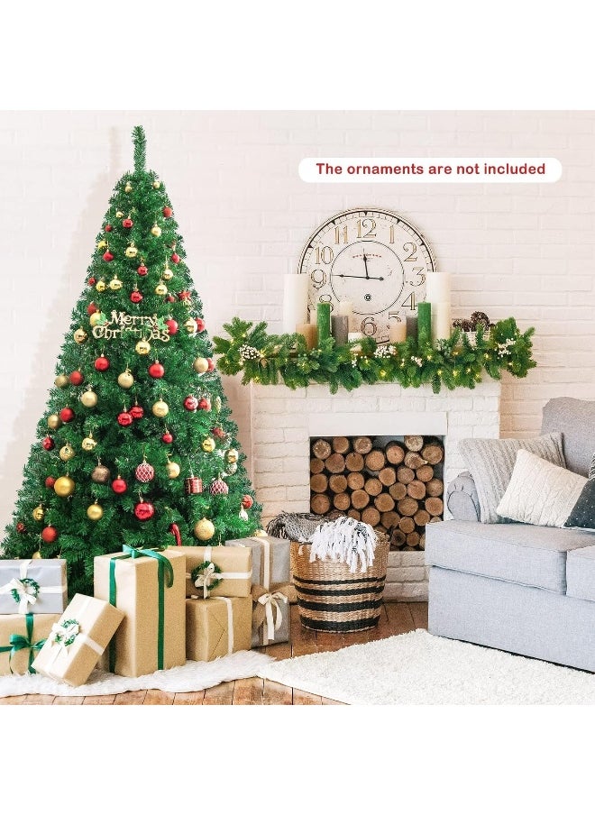 8 Feet Artificial Christmas Tree With 1432 Full Branches Tips Xmas Tree For Home And Office Easy Assembly Metal Stand