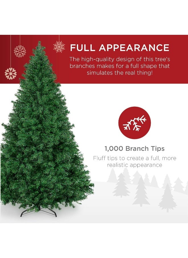 Christmas Tree 8 Feet Artificial Pine Needles Christmas Trees 240Cm With 1500 Full Branches Tips For Home And Office Easy Assembly Metal Stand 8 Feet 240Cm