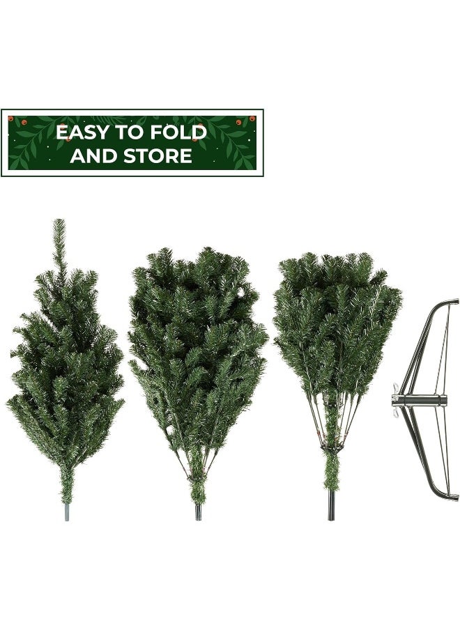 Christmas Tree 8 Feet Artificial Pine Needles Christmas Trees 240Cm With 1500 Full Branches Tips For Home And Office Easy Assembly Metal Stand 8 Feet 240Cm