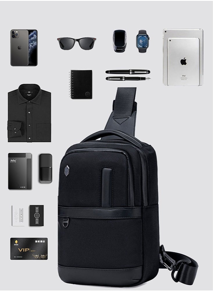 Casual Shoulder Bag, Business Chest Sling Bag with Tablet Compartment for Men