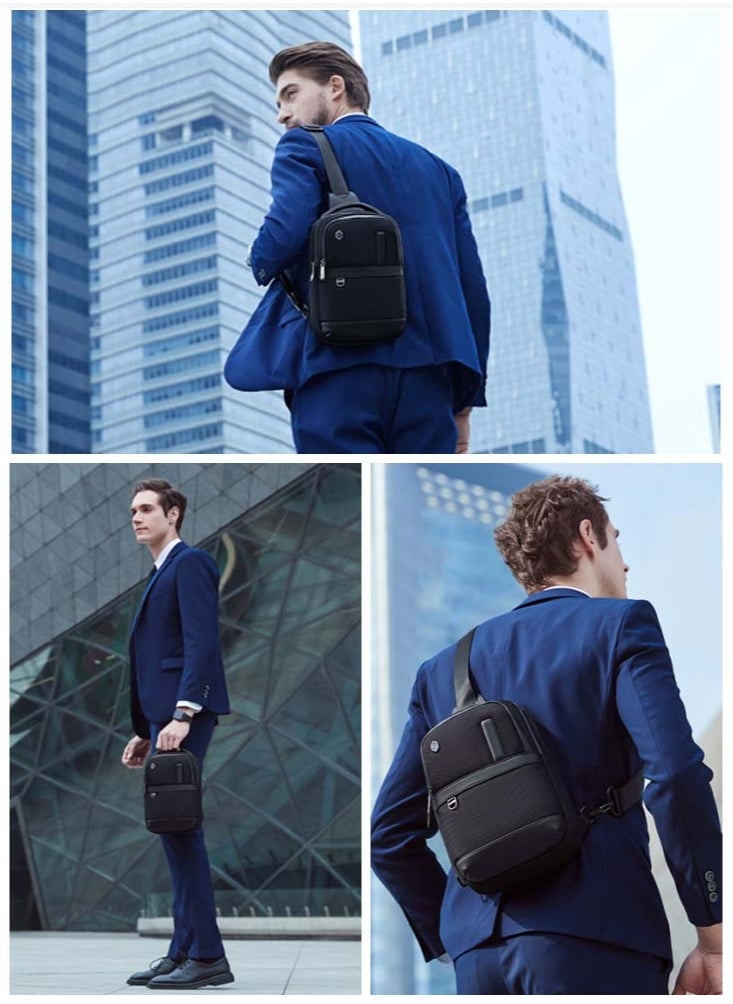 Casual Shoulder Bag, Business Chest Sling Bag with Tablet Compartment for Men