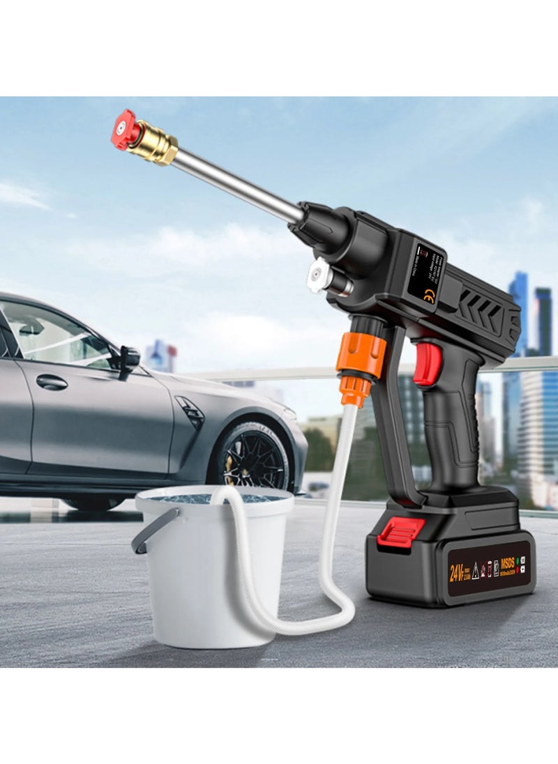 Wireless High Pressure Car Wash Water Gun with Lithium Battery Portable Electric Water Spray for Cars and Garden Use