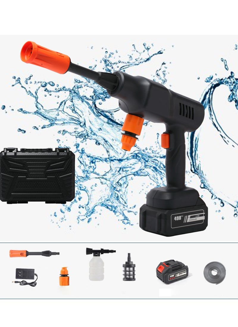 36Bar Cordless Pressure Washer Gun, 6-12 Meters Range Portable Car Washer Cleaner with 10pcs Rechargeable 21V 2.0Ah Batteries, Adjustable Modes with 0-180° NozzleCars Washing Gun/Fences/Patios/Boats