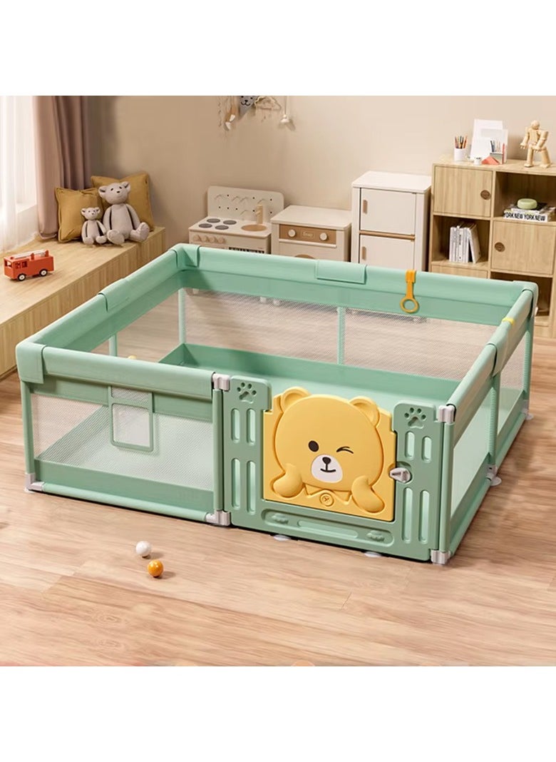 Baby Playpen,150 * 180 * 65cm Playpen for Babies and Toddlers Baby Fence Baby Play Yards for Indoor & Outdoor with Breathable Mesh Anti-Fall Playpen