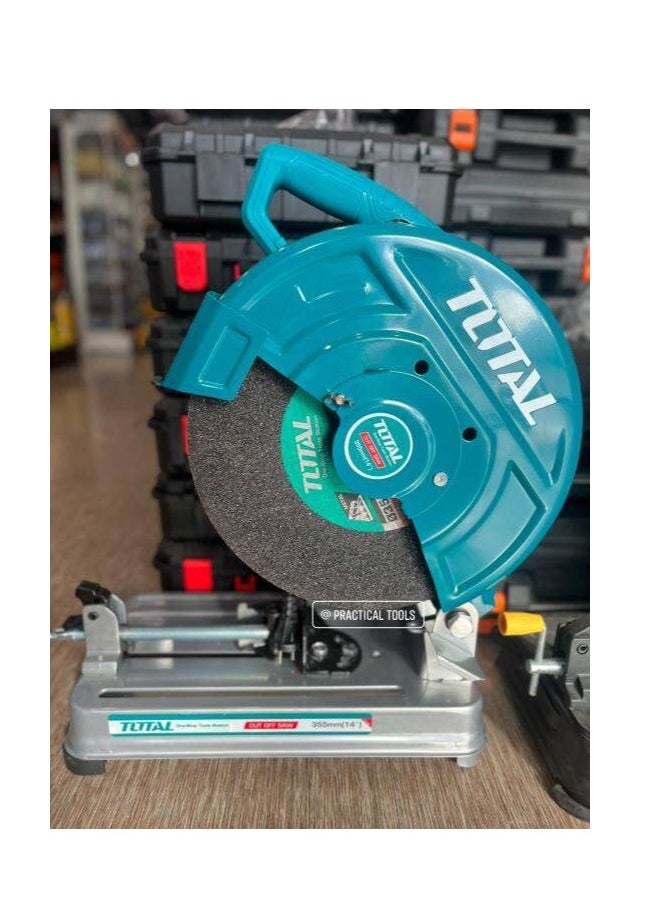 Total Cut Off Saw 2200W, 355mm Blade, 3700rpm, 220-240V, Ideal for Cutting Pipes, Steel & Bars, Includes Cutting Disc – TS223589