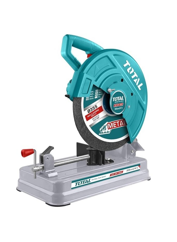 Total Cut Off Saw 2200W, 355mm Blade, 3700rpm, 220-240V, Ideal for Cutting Pipes, Steel & Bars, Includes Cutting Disc – TS223589