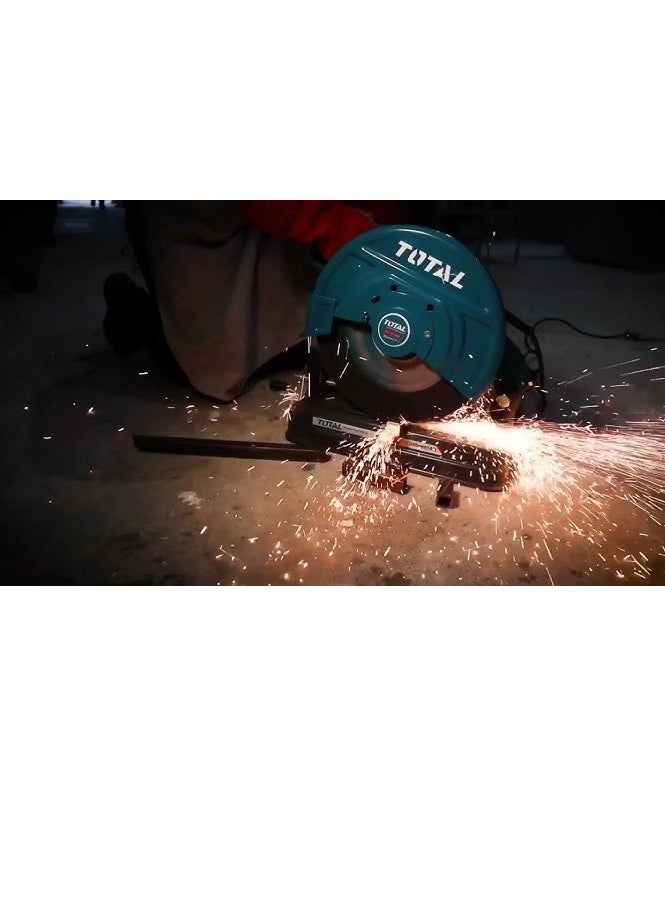 Total Cut Off Saw 2200W, 355mm Blade, 3700rpm, 220-240V, Ideal for Cutting Pipes, Steel & Bars, Includes Cutting Disc – TS223589