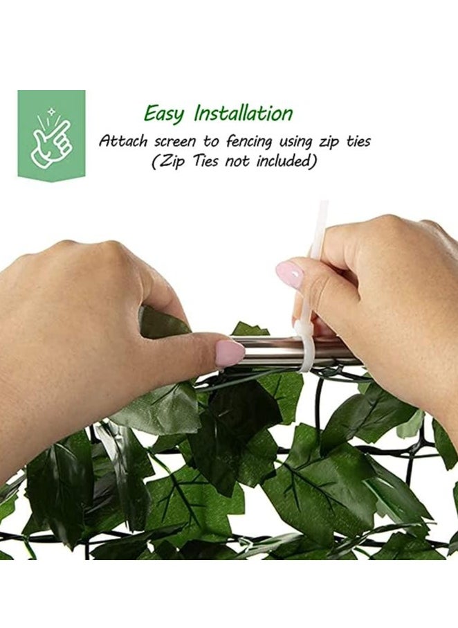 𝐅𝐅𝐃 Artificial Ivy Privacy Fence - Faux Ivy Leaf Decoration for Outdoor u0026 Garden Decor | High-Density Hedges for Privacy u0026 Sun Protection