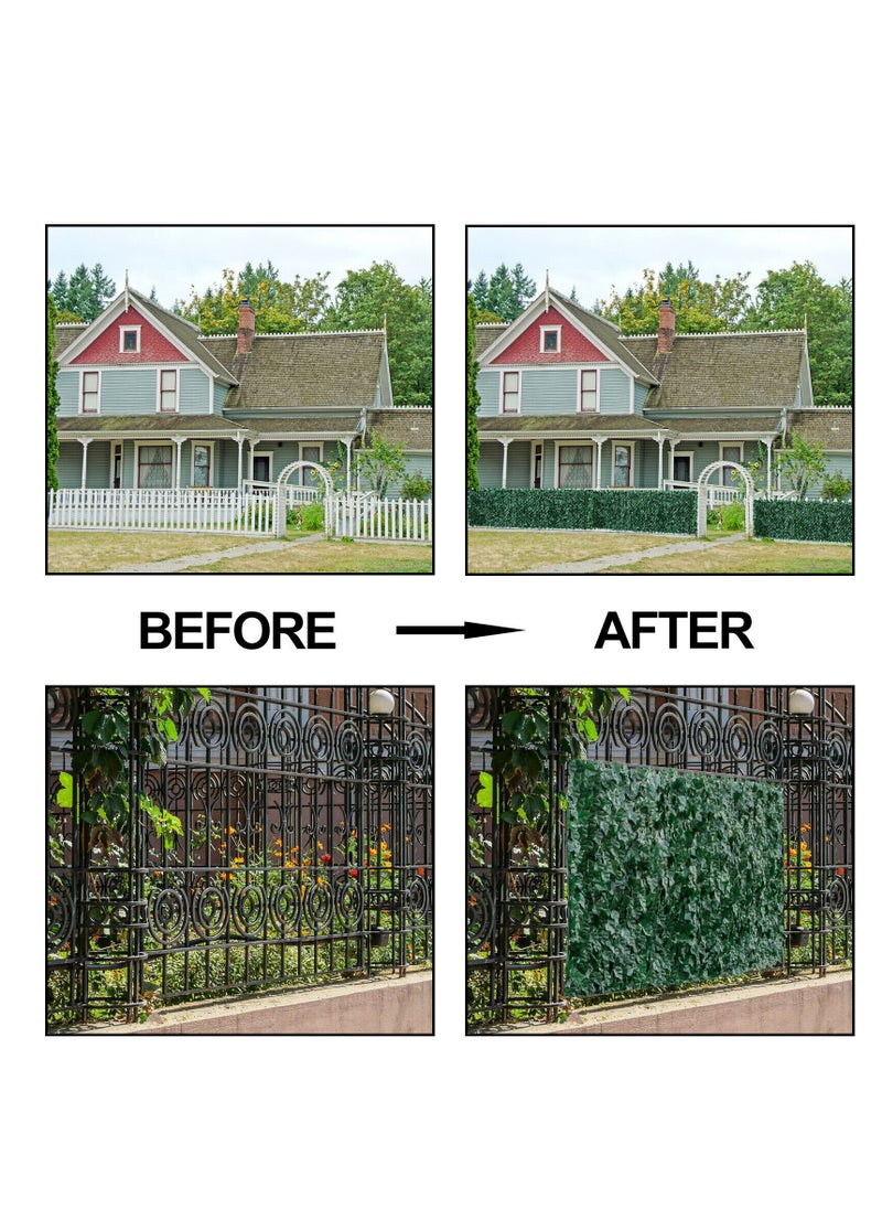 𝐅𝐅𝐃 Artificial Ivy Privacy Fence - Faux Ivy Leaf Decoration for Outdoor u0026 Garden Decor | High-Density Hedges for Privacy u0026 Sun Protection