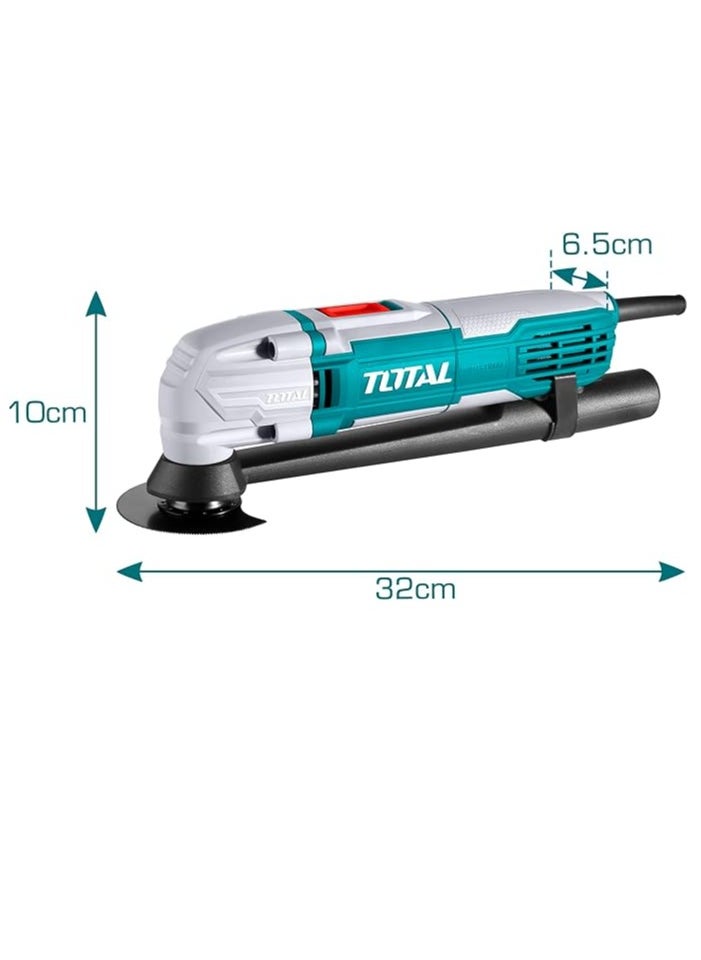 Total Multi-Function Tool 300W with Variable Speed (10000-20000rpm), Includes Scraper Blade, Cutting Blade, Saw Blade, Sand Pad & Sandpapers – TS3006 for Sanding, Cutting & Scraping