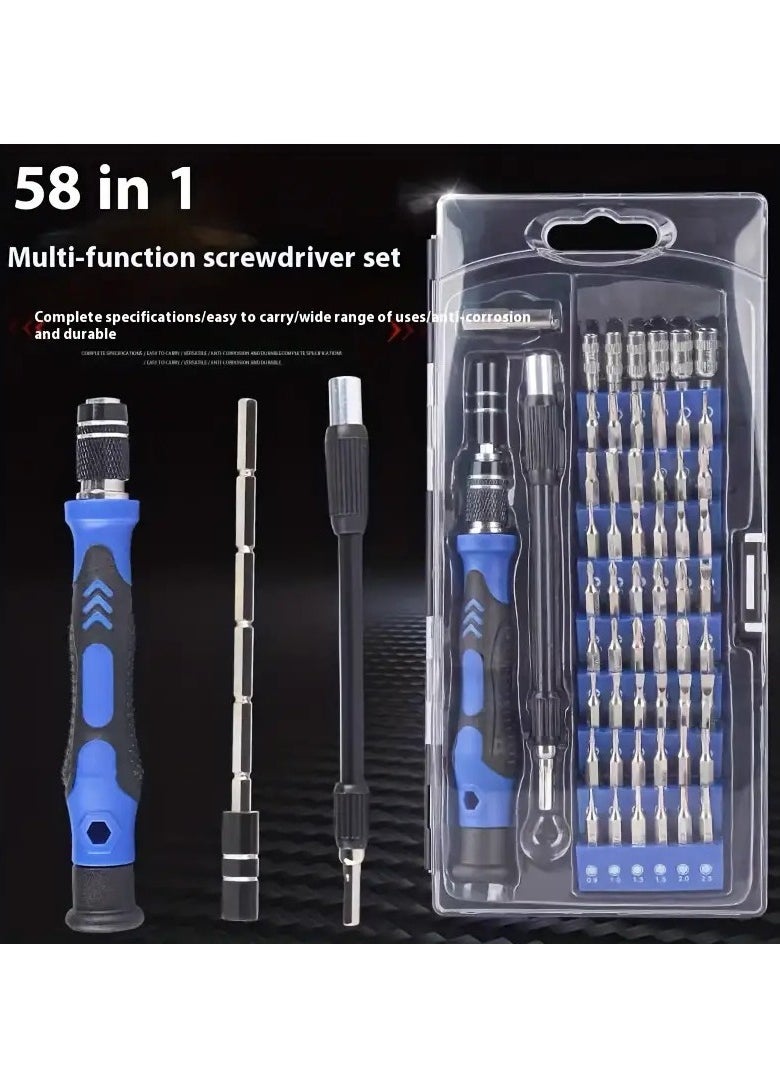 58 in 1 Multi-Function Steel Screwdriver Set, Precision Repair Tool Kit for Electronics, No Battery Needed