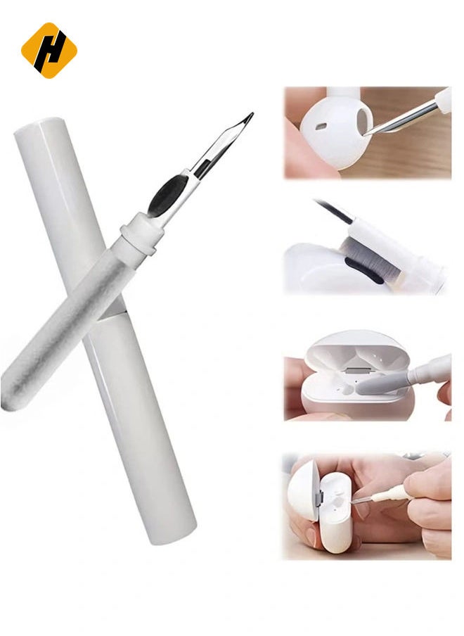 Earbuds Cleaning Pen Fits for Airpods Pro 1 2 3 Multi Cleaner Kit Soft Brush for Bluetooth Earphones Case Compact Portable Multifunctional Cleaning Kit (White)