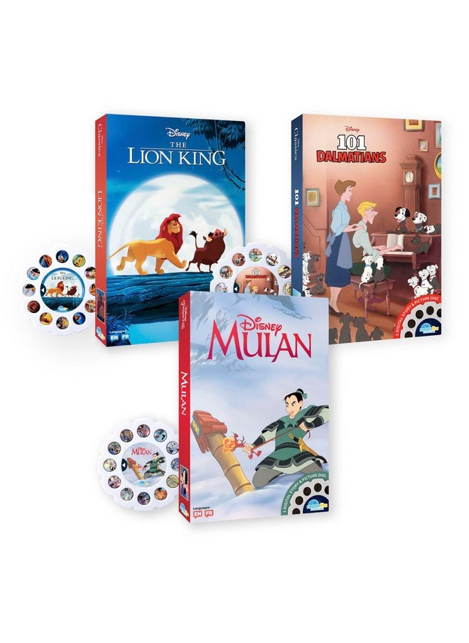 Storytime Storybook Reels, 3 Story Set, The Lion King, 101 Dalmatians, Mulan, Digital Stories For Projector, Toddler Early Learning Gifts For Kids Ages 1 Year And Up
