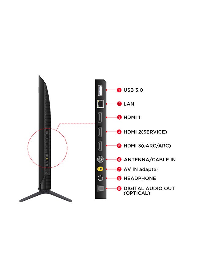 50 Inch  QLED Google TV, (2024), 60HZ, built In Receiver - 50C655 Black