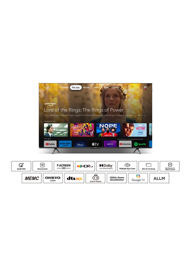 50 Inch  QLED Google TV, (2024), 60HZ, built In Receiver - 50C655 Black