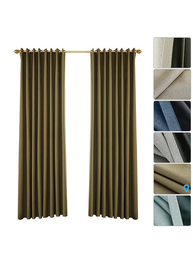 Blackout Curtains for Bedroom Grommet Insulated Room Curtains for Living Room, Set of 2 Panels (39*51in)