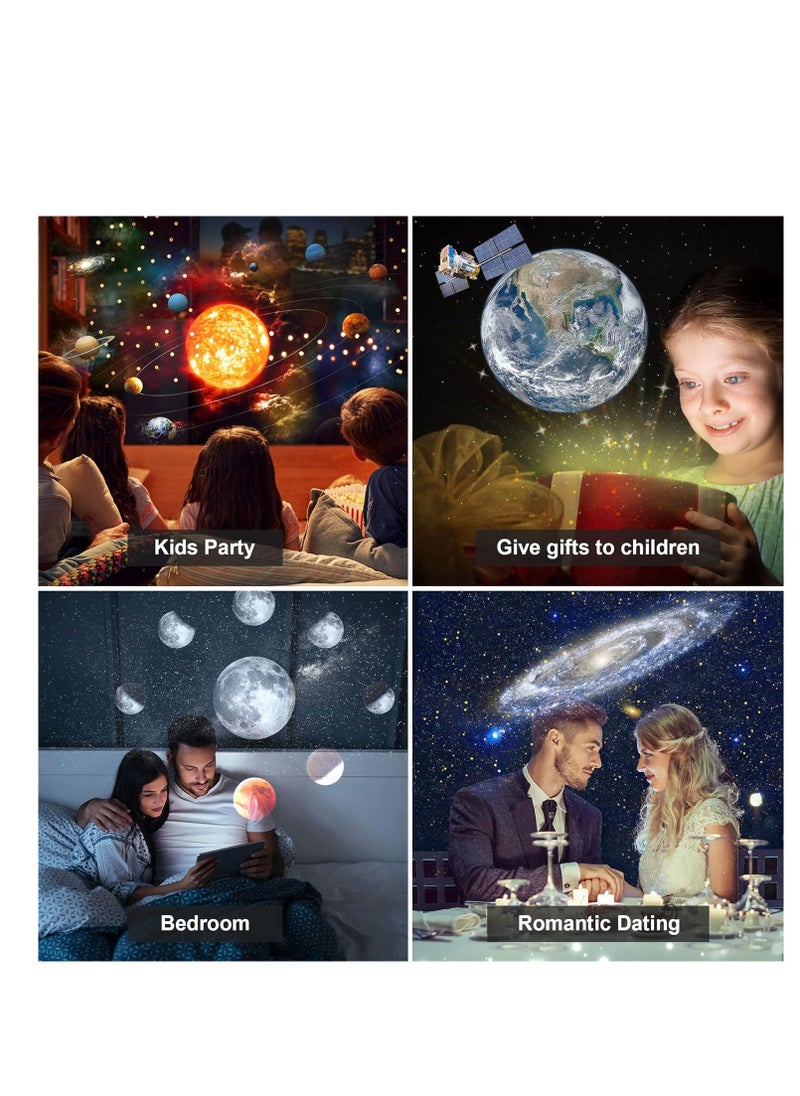 12 in 1 Planetarium Galaxy Projector,Star Projector Galaxy Light for Bedroom,12 Film Discs, HD Image, 360° Rotation 4K Galaxy Night Sky Light Projector