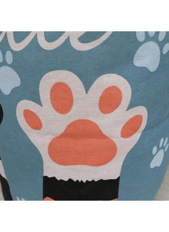Waterproof Dirty Clothes Storage Basket Storage bin Bucket Apply to Clothing Underwear Towel Toys，Cute Palm Printed Rounded Storage Basket Blue/White/Black 40x50centimeter