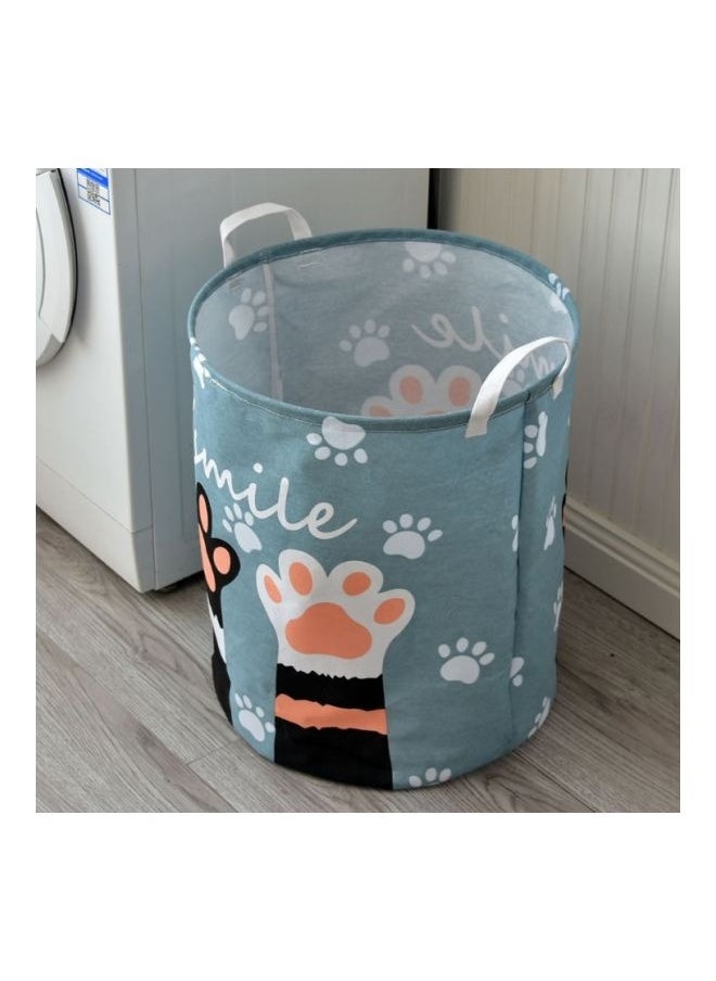 Waterproof Dirty Clothes Storage Basket Storage bin Bucket Apply to Clothing Underwear Towel Toys，Cute Palm Printed Rounded Storage Basket Blue/White/Black 40x50centimeter