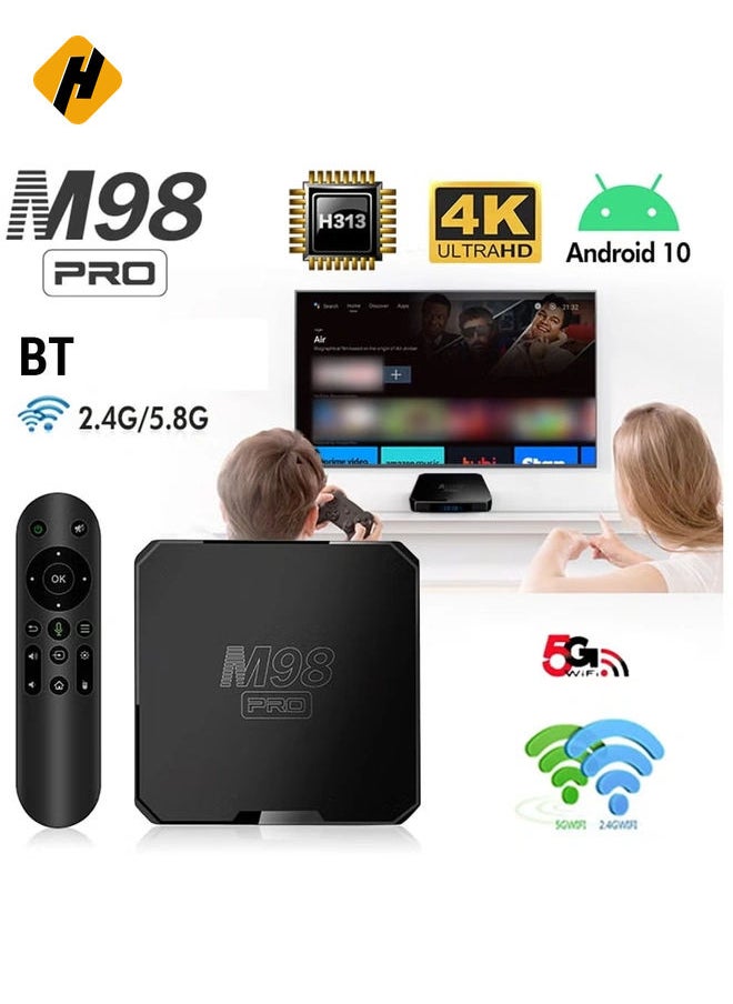 M98 PRO Android TV Box, Android 10 Support 4K HDR Smart Streaming Media Player(16GB)