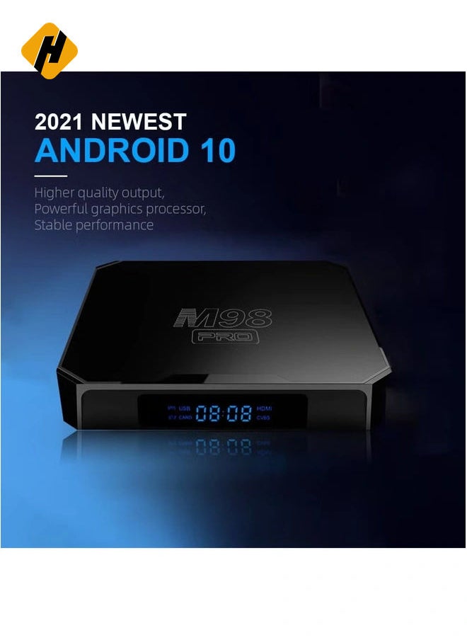 M98 PRO Android TV Box, Android 10 Support 4K HDR Smart Streaming Media Player(16GB)