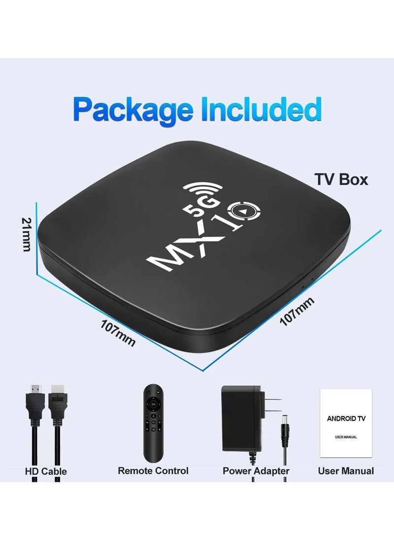 Android 13 Smart Tv Box MX10 2.4G/5G Set Top Box With Remote 4K HD Output Android Tv Box 4GB 64GB Tv Box