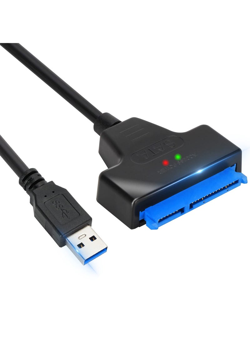 USB 3.0 to SATA Adapter Cable for 2.5 inch SSD and HDD, USB 3.0 to SATA III Hard Driver Adapter,Support UASP-Black