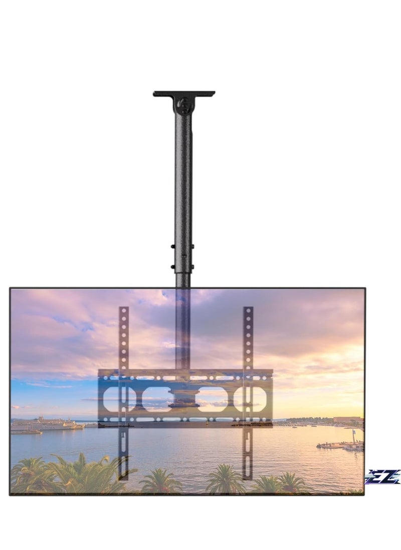 Outdoor Ceiling TV Mount, 360° Full Motion and Universal Compatibility Fits Large Display MAX 65'', Commercial Grade Heavy-Duty Frame Holds 88lbs, MAX VESA 400x400 mm (Black)