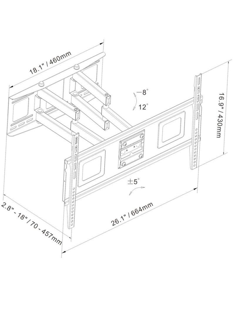 Full Motion Articulating TV Wall Mount Bracket for 32-65 Inch LED LCD HD 4K Plasma TV