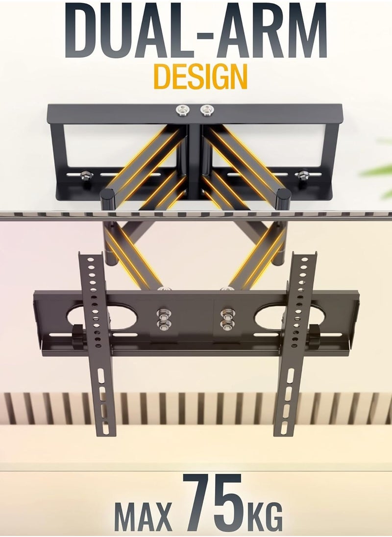 TV Bracket Tilt Swivel approx 32-65 Inch for LED LCD OLED Curved and Flatscreens R28 Wall Mount Universal for VESA 200x200-400x400