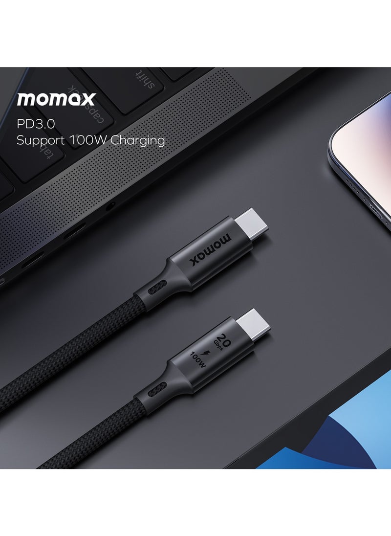 Momax Elite 100W USB-C to USB-C 3.2 GeN 2x2 20Gbps Cable [1 Meter] - Black