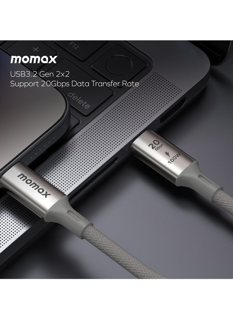 Momax Elite 100W USB-C to USB-C 3.2 GeN 2x2 20Gbps Cable [1 Meter] - Black