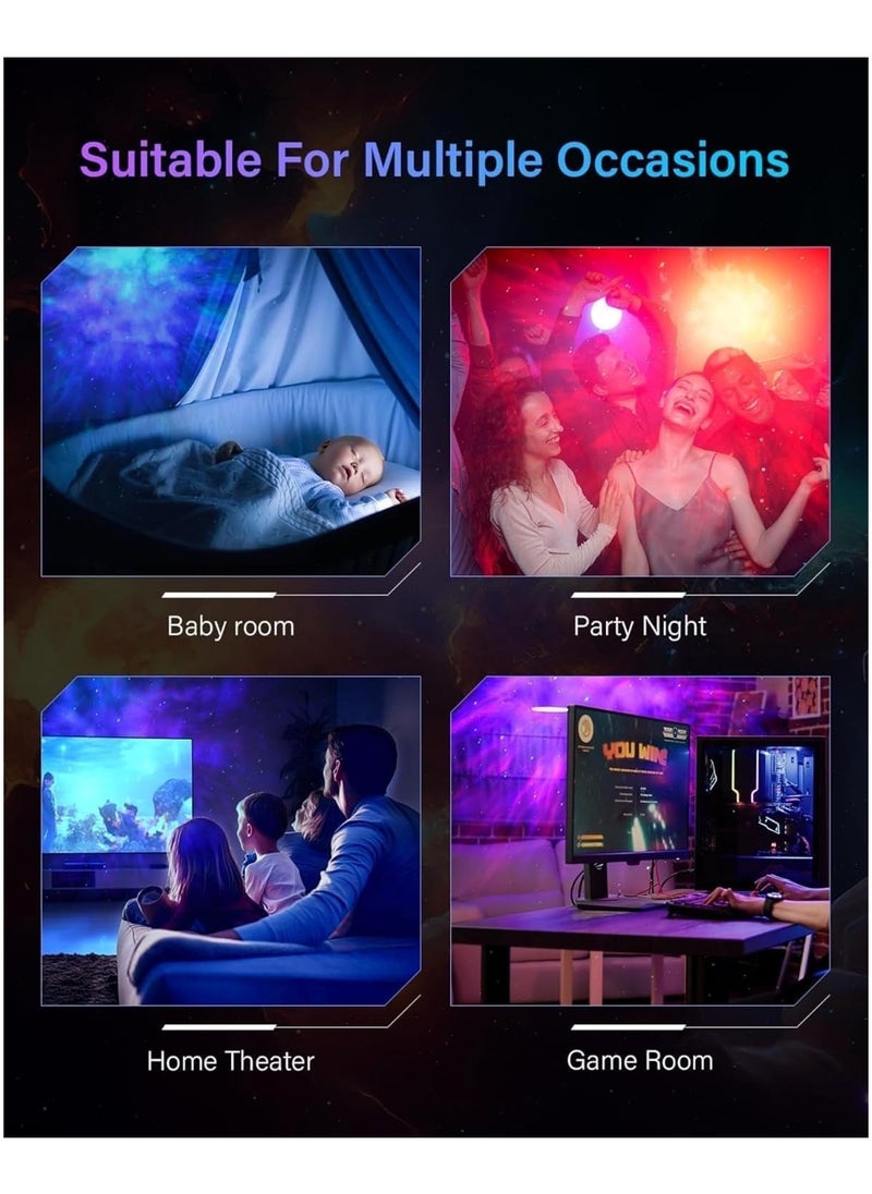 Smart Star Projector Galaxy Light for Bedroom, Smart APP & Voice Control LED Starry Sky Night Light, Rotatable and Adjustable Cloud Stars, Brightness and Time (Black)