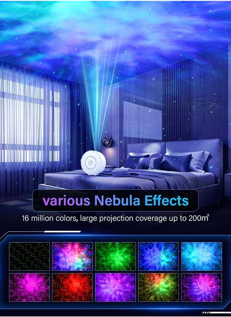 Smart Star Projector Galaxy Light for Bedroom, Smart APP & Voice Control LED Starry Sky Night Light, Rotatable and Adjustable Cloud Stars, Brightness and Time (Black)