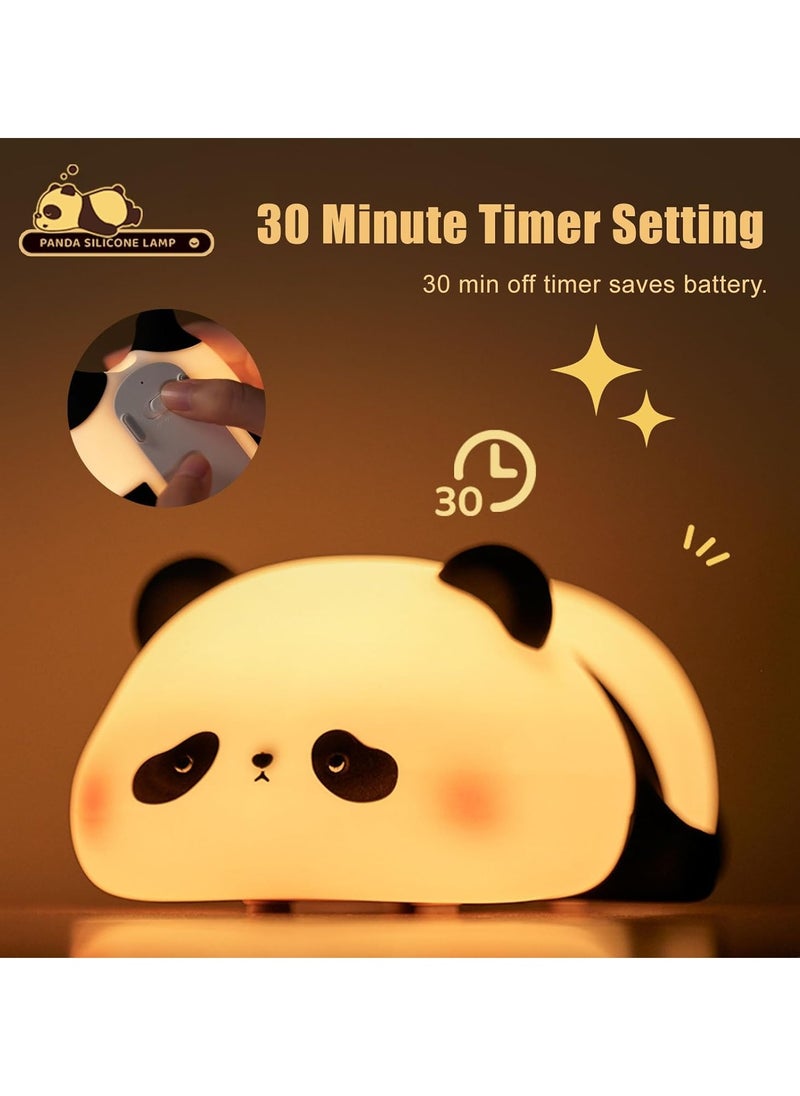 Panda Night Light for Kids, Cute Panda Lamp Silicone Nursery Night Light Bedroom Nightlights USB Rechargeable Bedside Lamp for Baby Children Toddlers Women Teen Girls Breastfeeding Gift