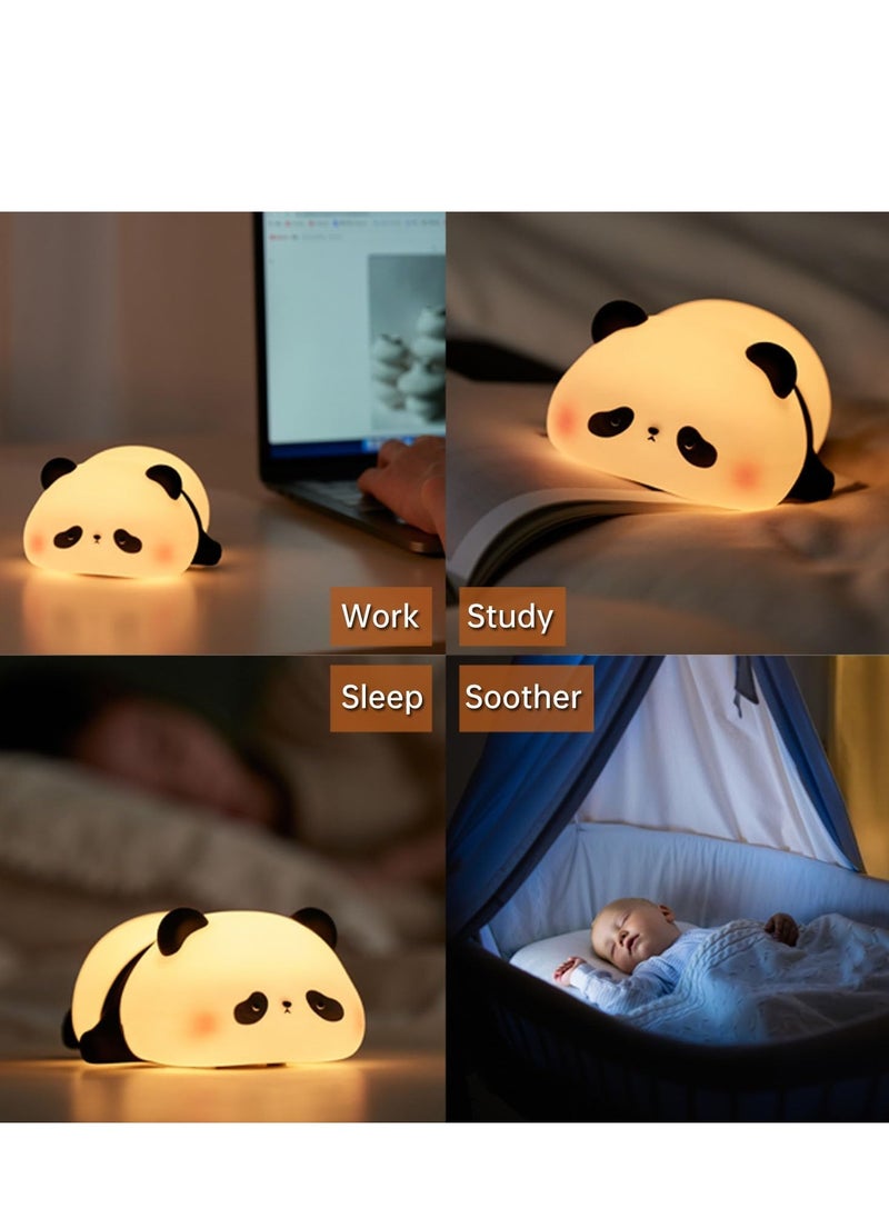 Panda Night Light for Kids, Cute Panda Lamp Silicone Nursery Night Light Bedroom Nightlights USB Rechargeable Bedside Lamp for Baby Children Toddlers Women Teen Girls Breastfeeding Gift