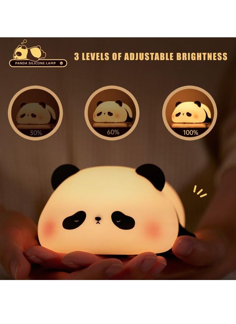 Panda Night Light for Kids, Cute Panda Lamp Silicone Nursery Night Light Bedroom Nightlights USB Rechargeable Bedside Lamp for Baby Children Toddlers Women Teen Girls Breastfeeding Gift